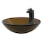 Novatto TY Glass Vessel Bathroom Sink Set, Oil Rubbed Bronze NSFC-168T057ORB - alternate 1
